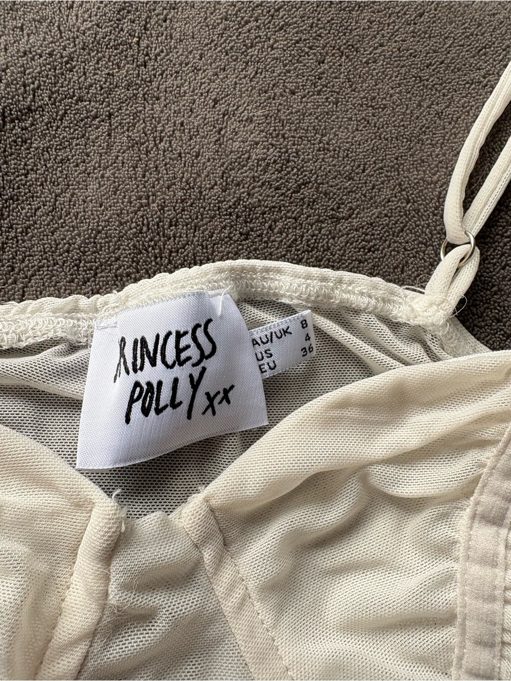 Princess Polly Cream Ruched Spaghetti Strap Tank - Picture 6 of 6
